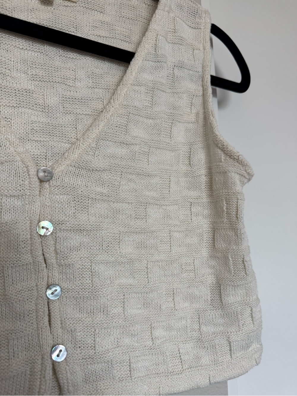 Madewell Cream Button-Front Knit Vest Tank - Picture 2 of 4